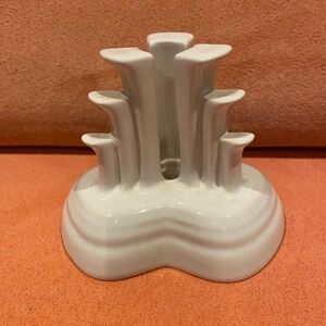 Fiestaware white tri-pod pyramid candle holder